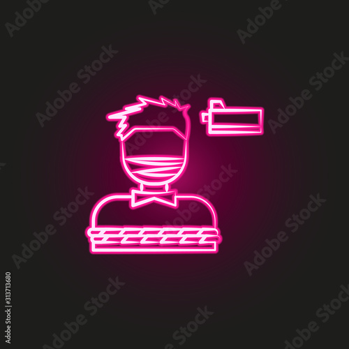 kidnapping neon style icon. Simple thin line, outline vector of mafia icons for ui and ux, website or mobile application