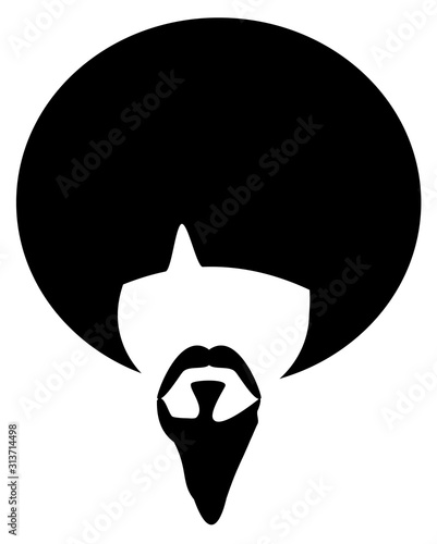 Hipster man with long beard and bangs hairstyle