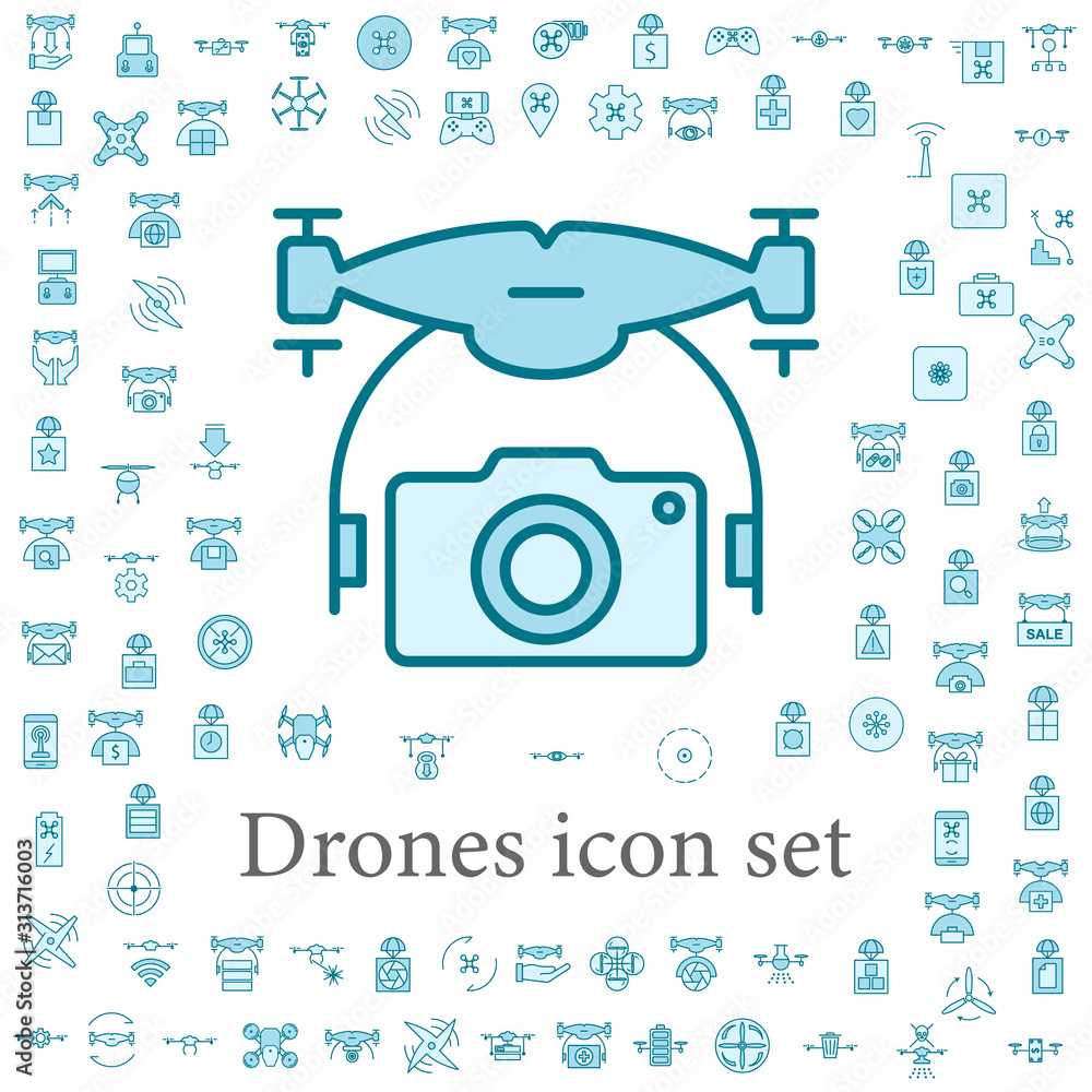 drone with camera icon. drones icons universal set for web and mobile drone with camera icon. drones icons universal set for web and mobile