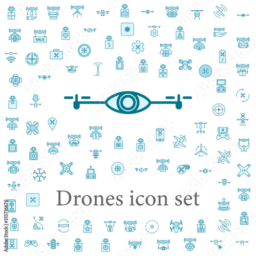 drone with camera icon. drones icons universal set for web and mobile