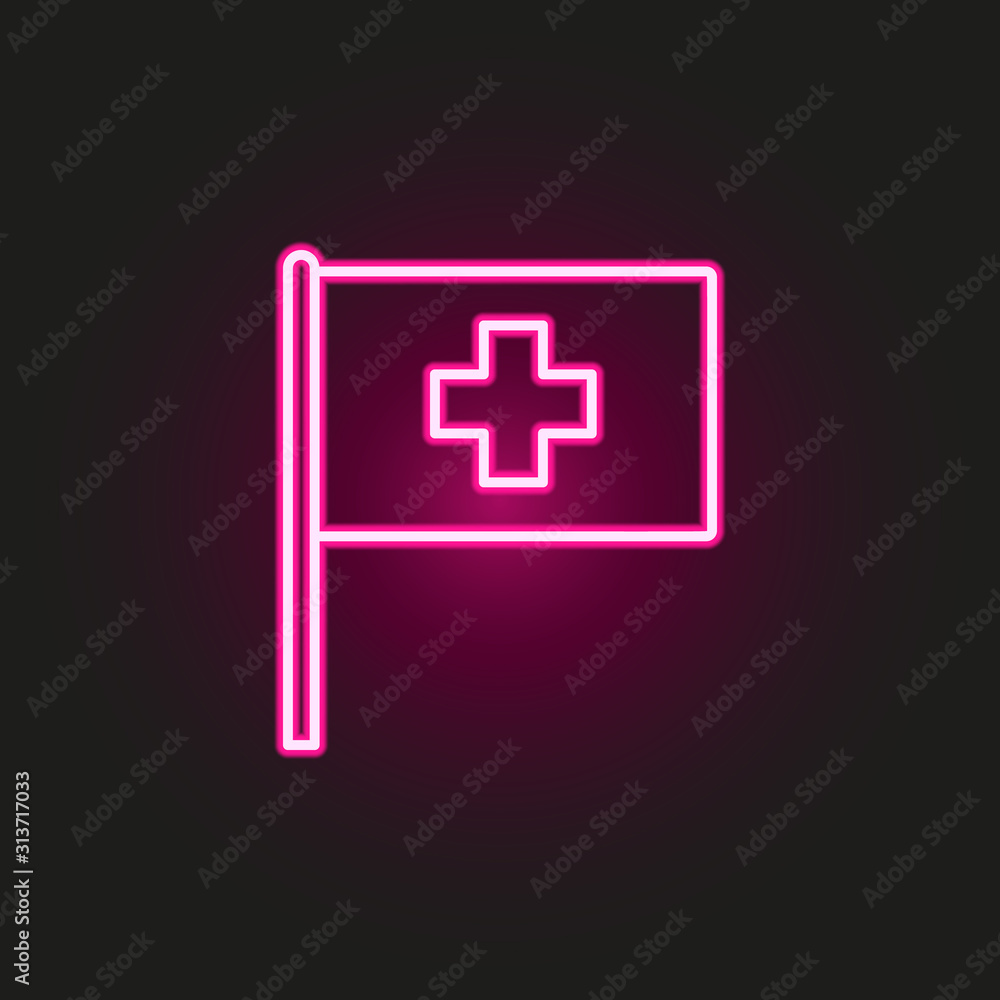 Switzerland neon style icon. Simple thin line, outline vector of flags icons for ui and ux, website or mobile application Switzerland neon style icon. Simple thin line, outline vector of flags icons for ui and ux, website or mobile application