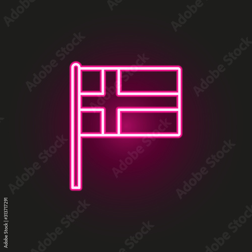 Photography Sweden neon style icon