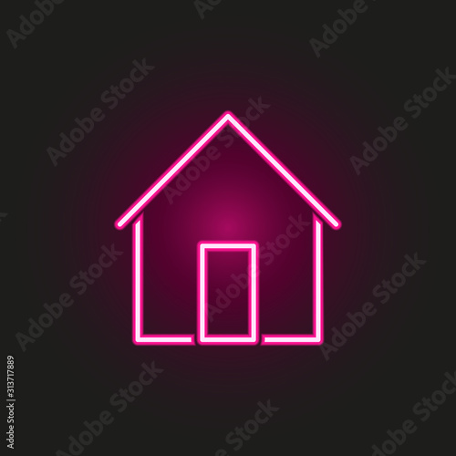house neon style icon. Simple thin line, outline vector of web icons for ui and ux, website or mobile application