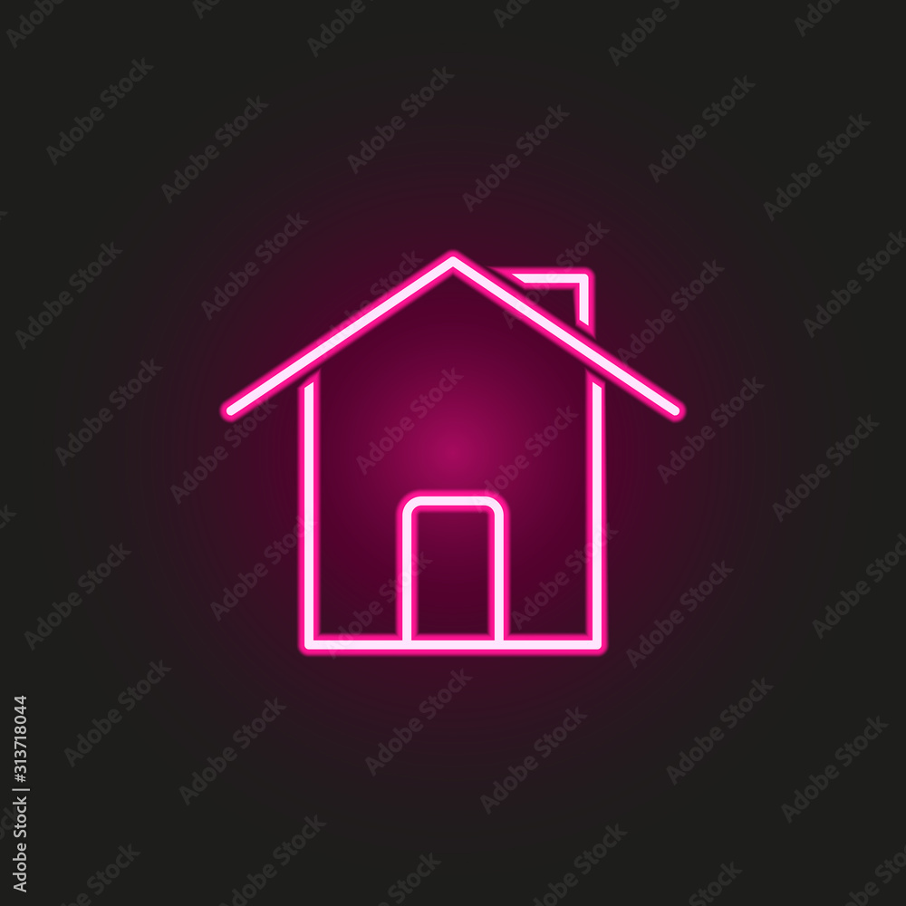 house neon style icon. Simple thin line, outline vector of web icons for ui and ux, website or mobile application house neon style icon. Simple thin line, outline vector of web icons for ui and ux, website or mobile application