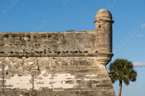 Watch tower at the Castillo de San Marcos fort in St.Augustine, Florida