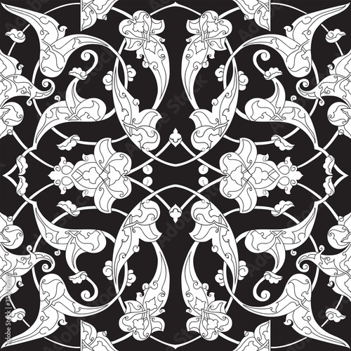 Iznik tile pattern with flo...