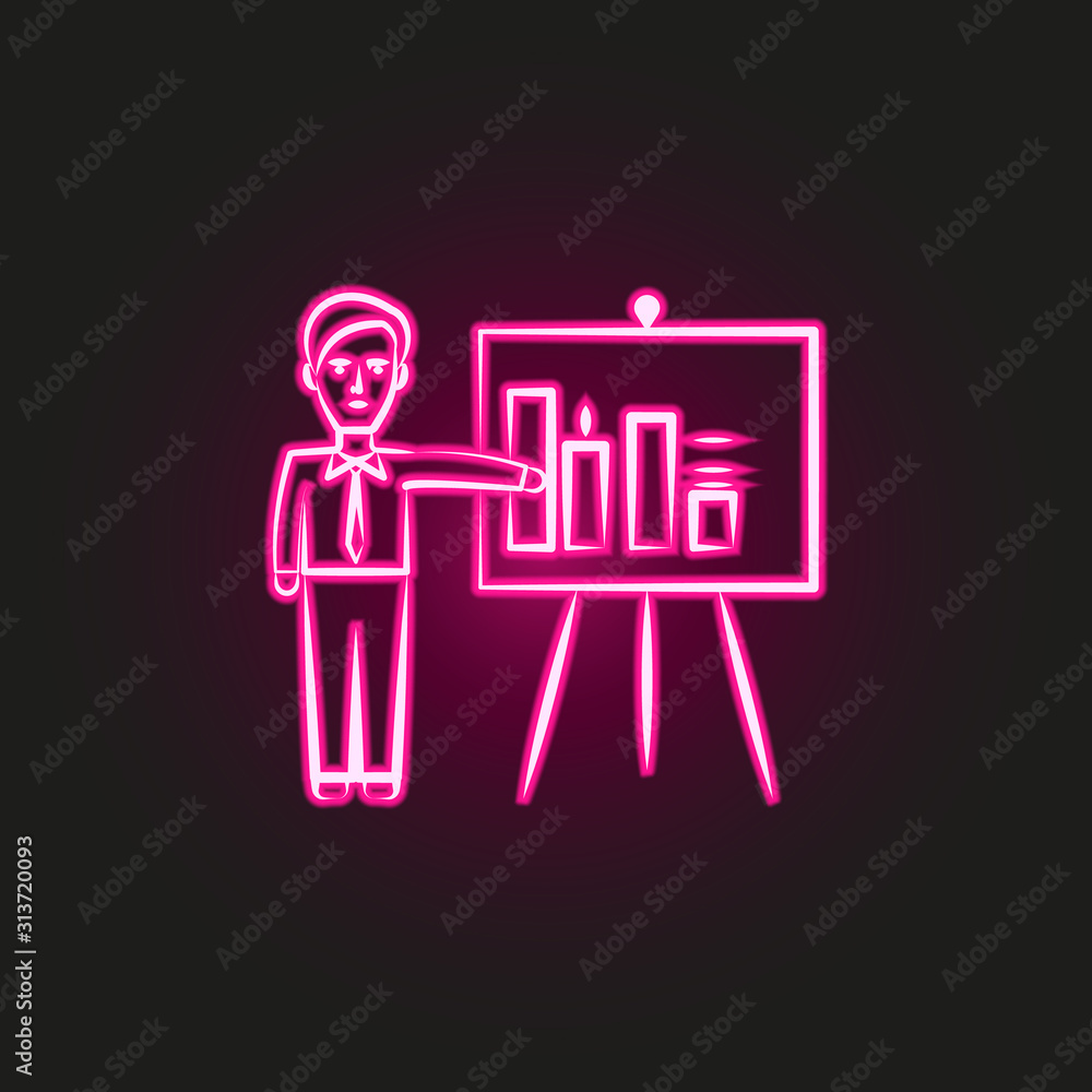 presentation, business hand drawn neon style icon. Simple thin line, outline vector of business icons for ui and ux, website or mobile application presentation, business hand drawn neon style icon. Simple thin line, outline vector of business icons for ui and ux, website or mobile application