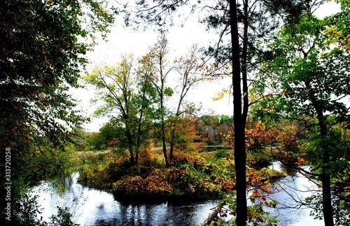 Autumn foliage on the trail along the riverside, Gertrude M. Boyden Wildlife Refuge Taunton, MA. Fall 2019.