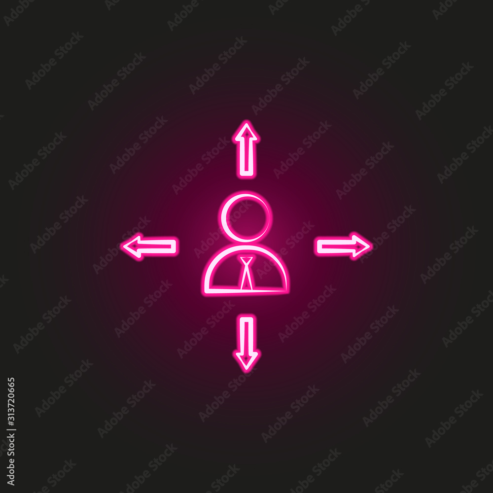 businessman, arrow hand drawn neon style icon. Simple thin line, outline vector of business icons for ui and ux, website or mobile application businessman, arrow hand drawn neon style icon. Simple thin line, outline vector of business icons for ui and ux, website or mobile application