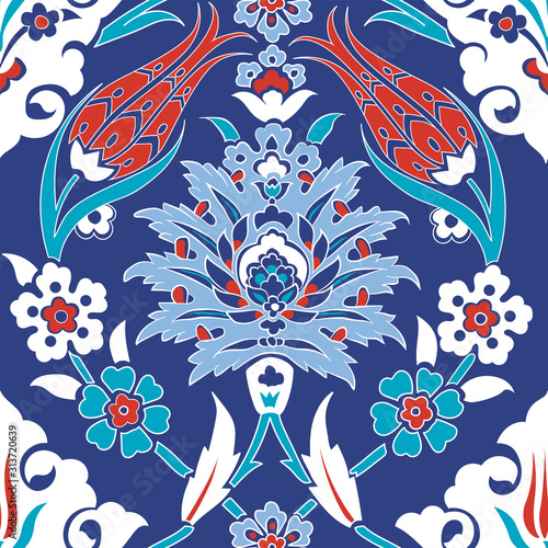 Iznik tile pattern with flo...
