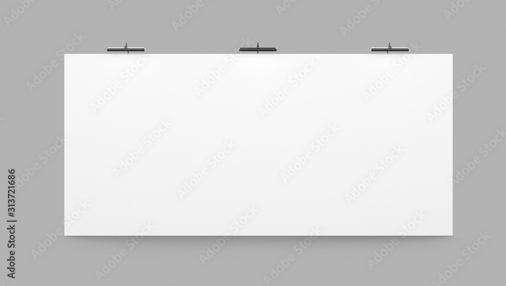 White Backdrop with Lights at the Top, 3D rendering White Backdrop with Lights at the Top, 3D rendering