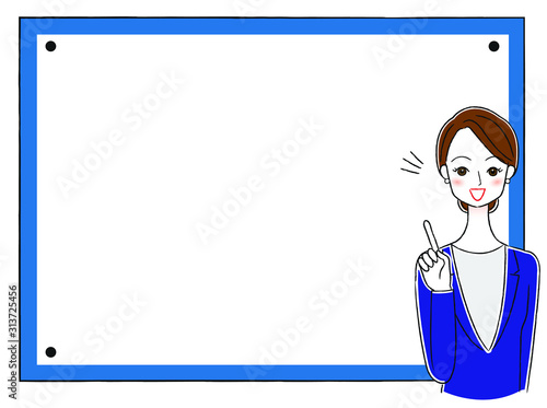 ビジネスウーマンとメッセージボード