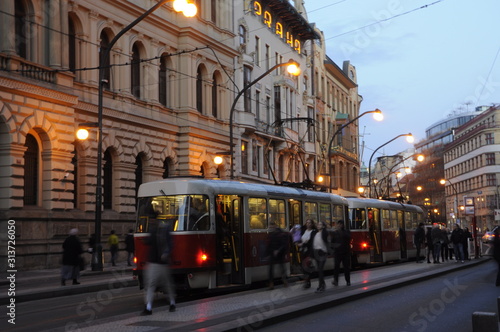 Old tram in Prague Czech Republic
