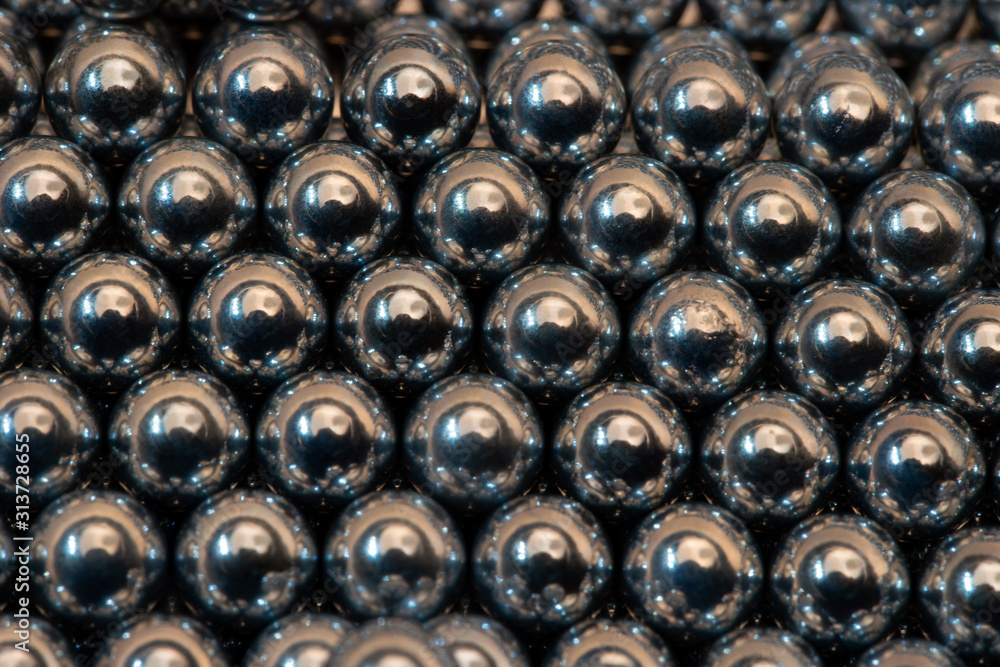 Macro steel ball bearings in repeating pattern 1