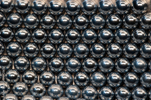 Macro steel ball bearings in repeating pattern
