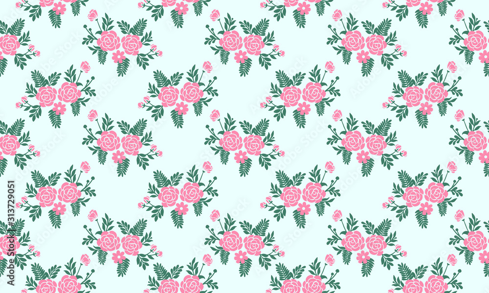 Floral pattern background for valentine, with elegant leaf and floral drawing. Floral pattern background for valentine, with elegant leaf and floral drawing.