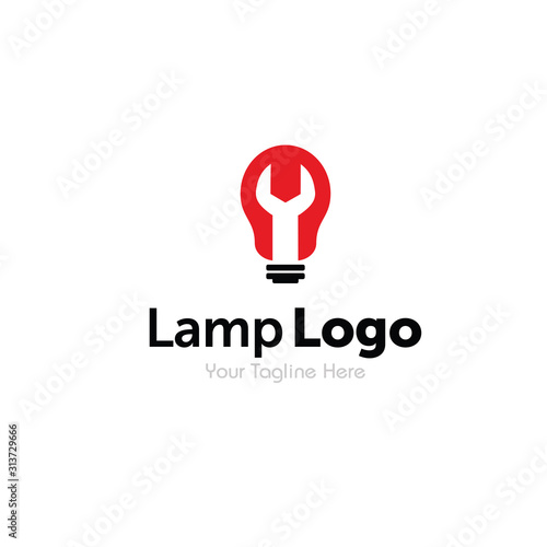 Lamp logo design vector inspiration