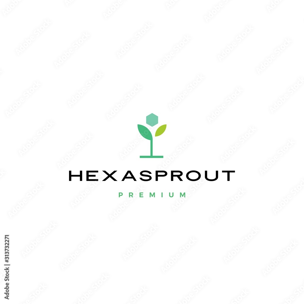 hexa sprout leaf hexagon logo vector icon illustration hexa sprout leaf hexagon logo vector icon illustration