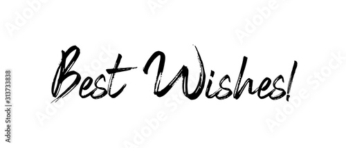 Best wishes text, calligraphic lettering message