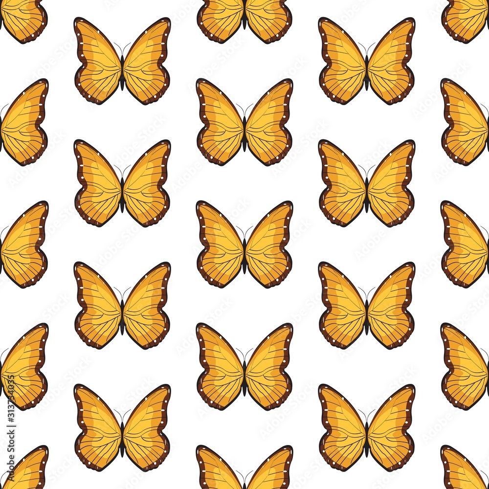 The vector seamless pattern. Cute butterfly pattern. Vector for wallpaper, child apron, fabric, textile pattern. Endless print. Background illustration vector. The vector seamless pattern. Cute butterfly pattern. Vector for wallpaper, child apron, fabric, textile pattern. Endless print. Background illustration vector.