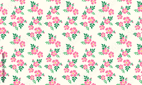 Antique valentine floral pattern Background, with romantic leaf and floral design.