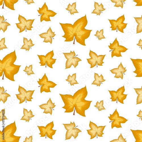 The vector seamless pattern. Cute maple leaves pattern. Vector for wallpaper, child apron, fabric, textile pattern. Endless print. Background illustration vector.