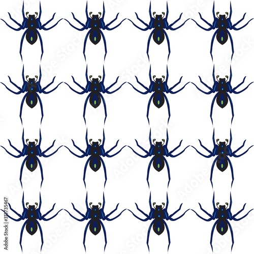 The vector seamless pattern. Cute spider pattern. Vector for wallpaper, child apron, fabric, textile pattern. Endless print. Background illustration vector.
