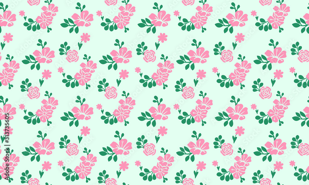 Elegant pink rose flower for valentine, with beautiful floral pattern background. Elegant pink rose flower for valentine, with beautiful floral pattern background.