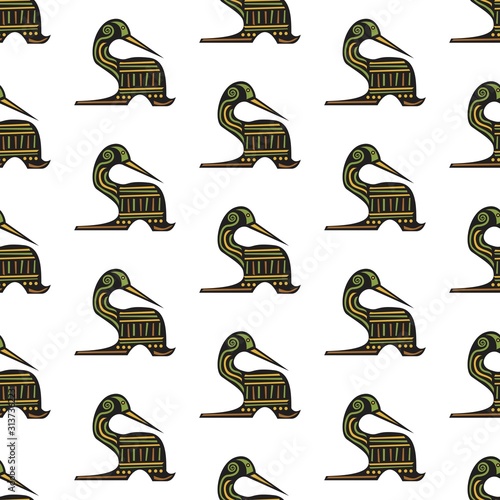 The vector seamless pattern. Cute bird pattern. Vector for wallpaper, child apron, fabric, textile pattern. Endless print. Background illustration vector.