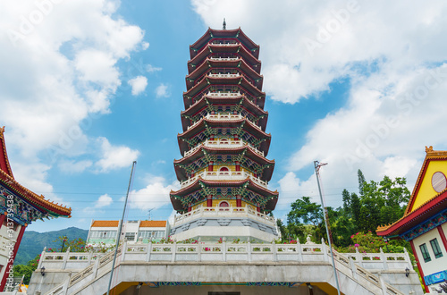 Photography Pagoda in Chinese temple Western Monastery in Hong Kong, China