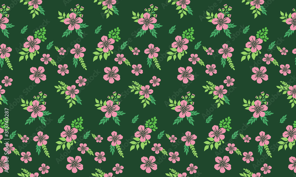Cute pink rose flower pattern background for valentine, with leaf and flower design. Cute pink rose flower pattern background for valentine, with leaf and flower design.