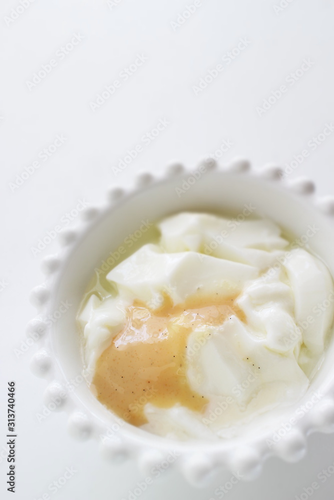 Vanilla Condense milk and yogurt for healthy dessert Vanilla Condense milk and yogurt for healthy dessert