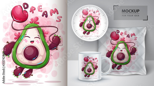 Fly avocado poster and merchandising