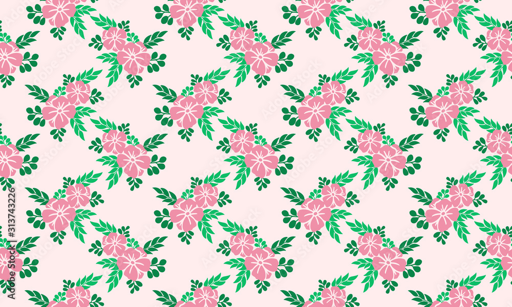 Beautiful flower pattern Background for valentine, with seamless of pink rose flower design.