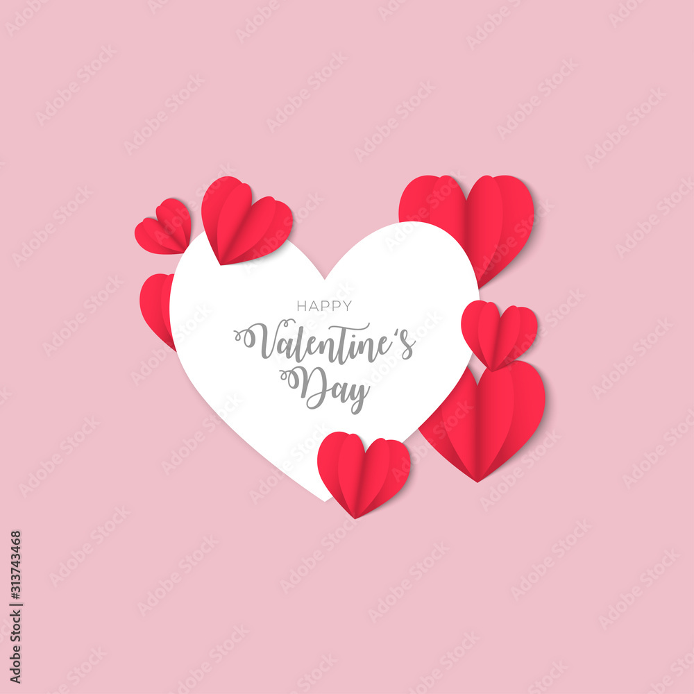 Valentine's day greating card. Abstract background with heart shape. Vector illustration.