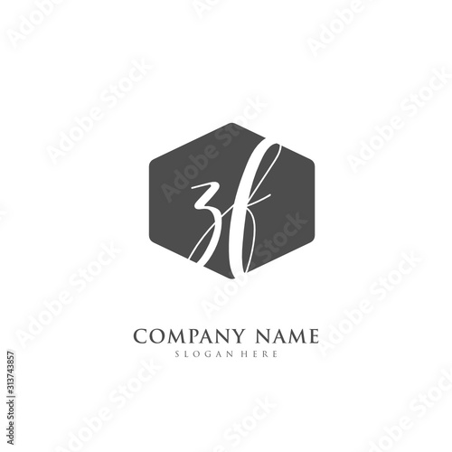 Handwritten initial letter Z F ZF for identity and logo. Vector logo template with handwriting and signature style.