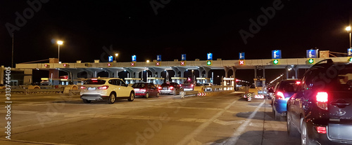 toll station cars  in Egnatia highway street Malgara Greece photo