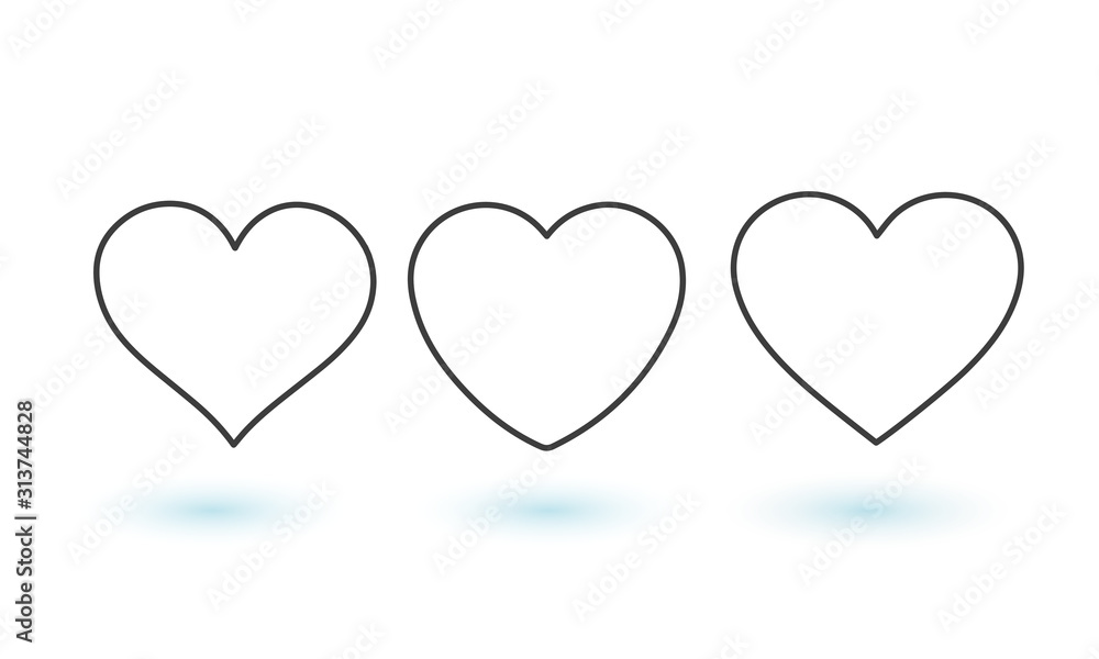 Collection of heart illustrations, Love symbol icon set, love symbol Collection of heart illustrations, Love symbol icon set, love symbol