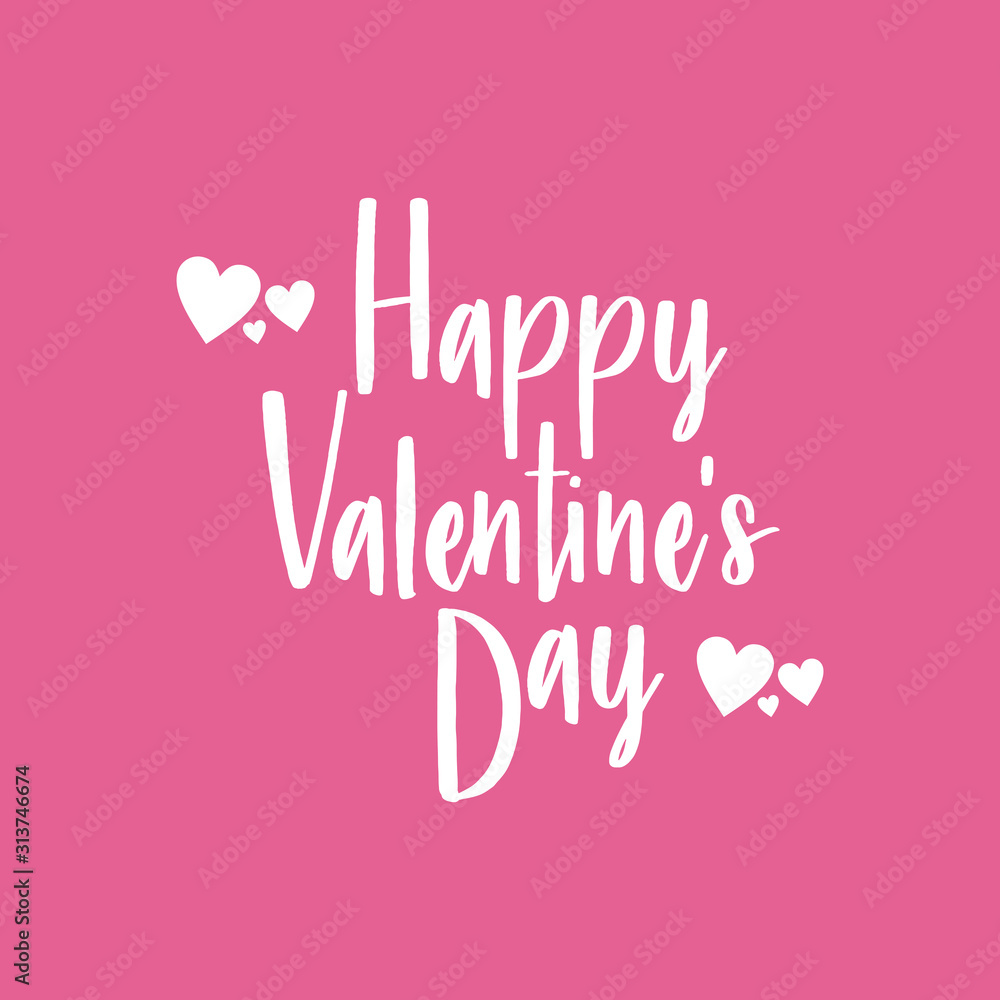 happy valentines day lettering holiday design text vector illustration