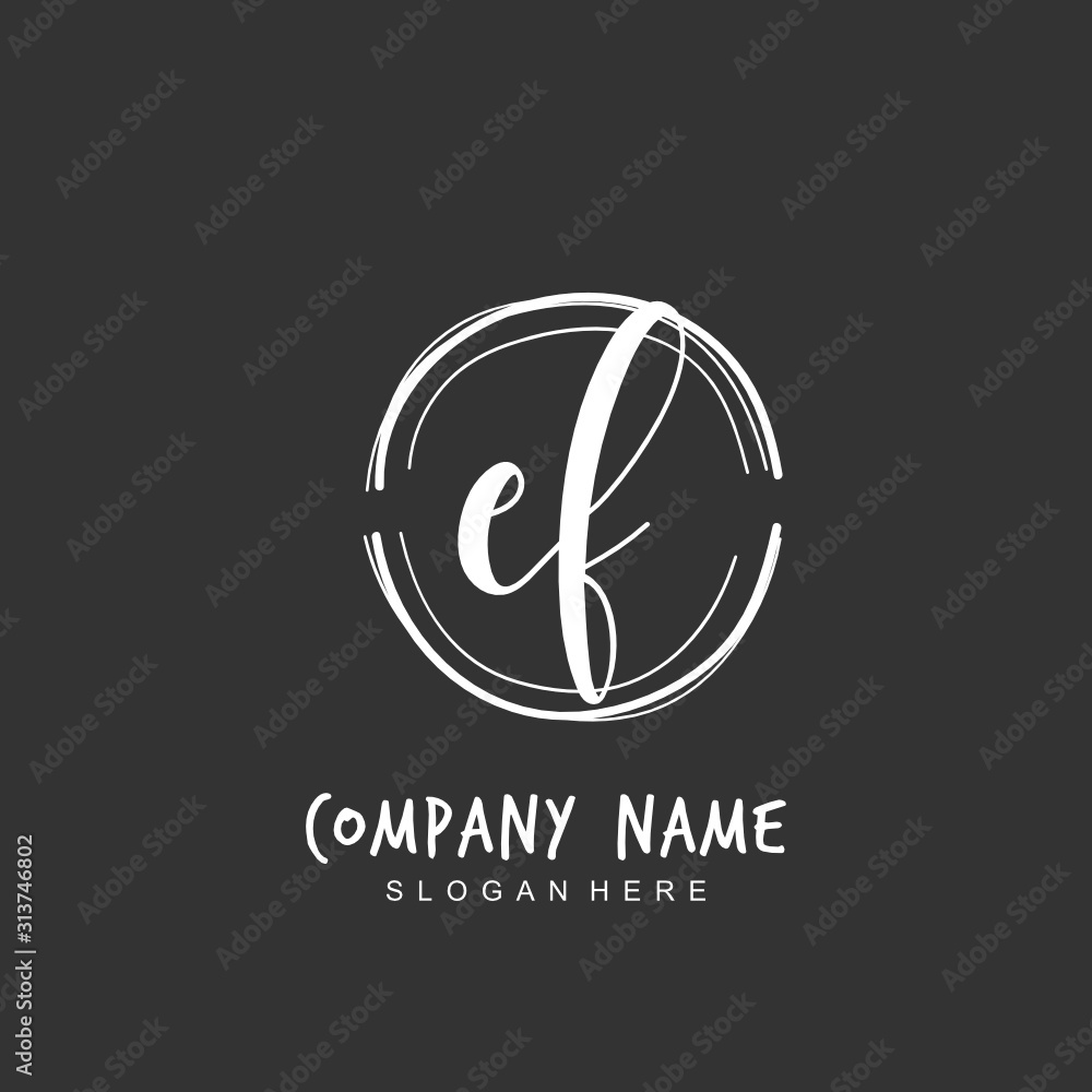 Handwritten initial letter E F EF for identity and logo. Vector logo template with handwriting and signature style. Handwritten initial letter E F EF for identity and logo. Vector logo template with handwriting and signature style.