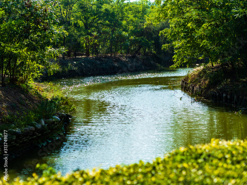Scenic view of a river / lake / on a warm sunny day in a nature reserve in North China
