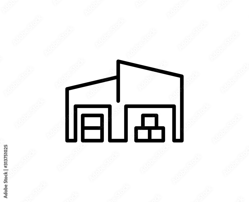 Warehouse line icon Warehouse line icon
