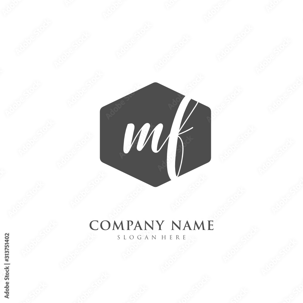 Handwritten initial letter M F MF for identity and logo. Vector logo template with handwriting and signature style. Handwritten initial letter M F MF for identity and logo. Vector logo template with handwriting and signature style.