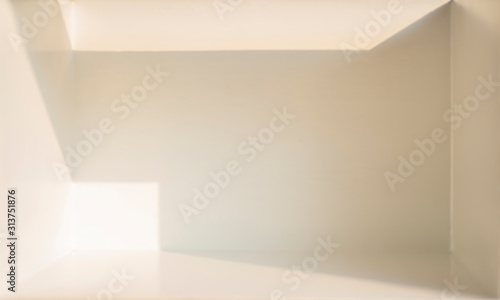 Light and shadow scene in a white room