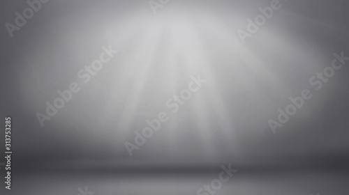 Abstract studio background gradient silver gray wall in empty room template