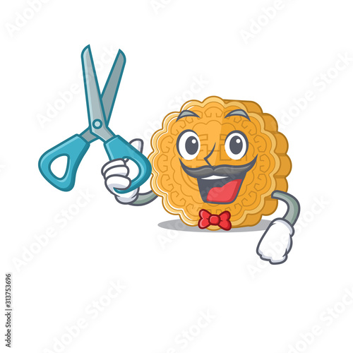 Smiley Funny Barber chinese mooncake cartoon character design style