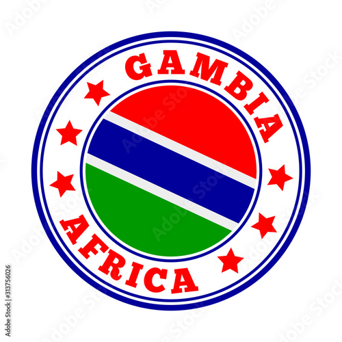 Free Download Gambia sign with flag logo. Vector illustration. - GFXLoad
