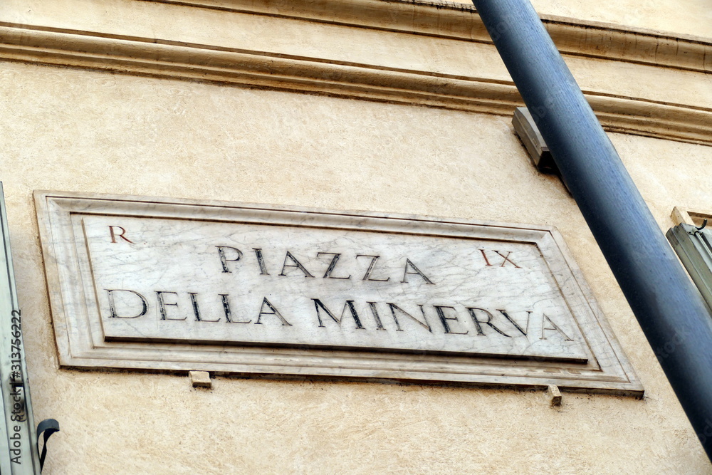 Naklejka premium nomi delle strade e piazze di roma,italia