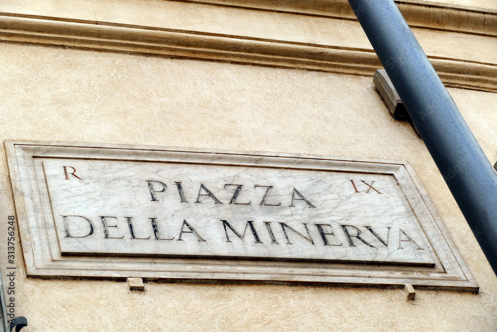 Naklejka premium nomi delle strade e piazze di roma,italia