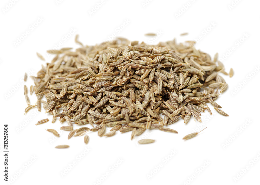 cumin seeds on white background cumin seeds on white background